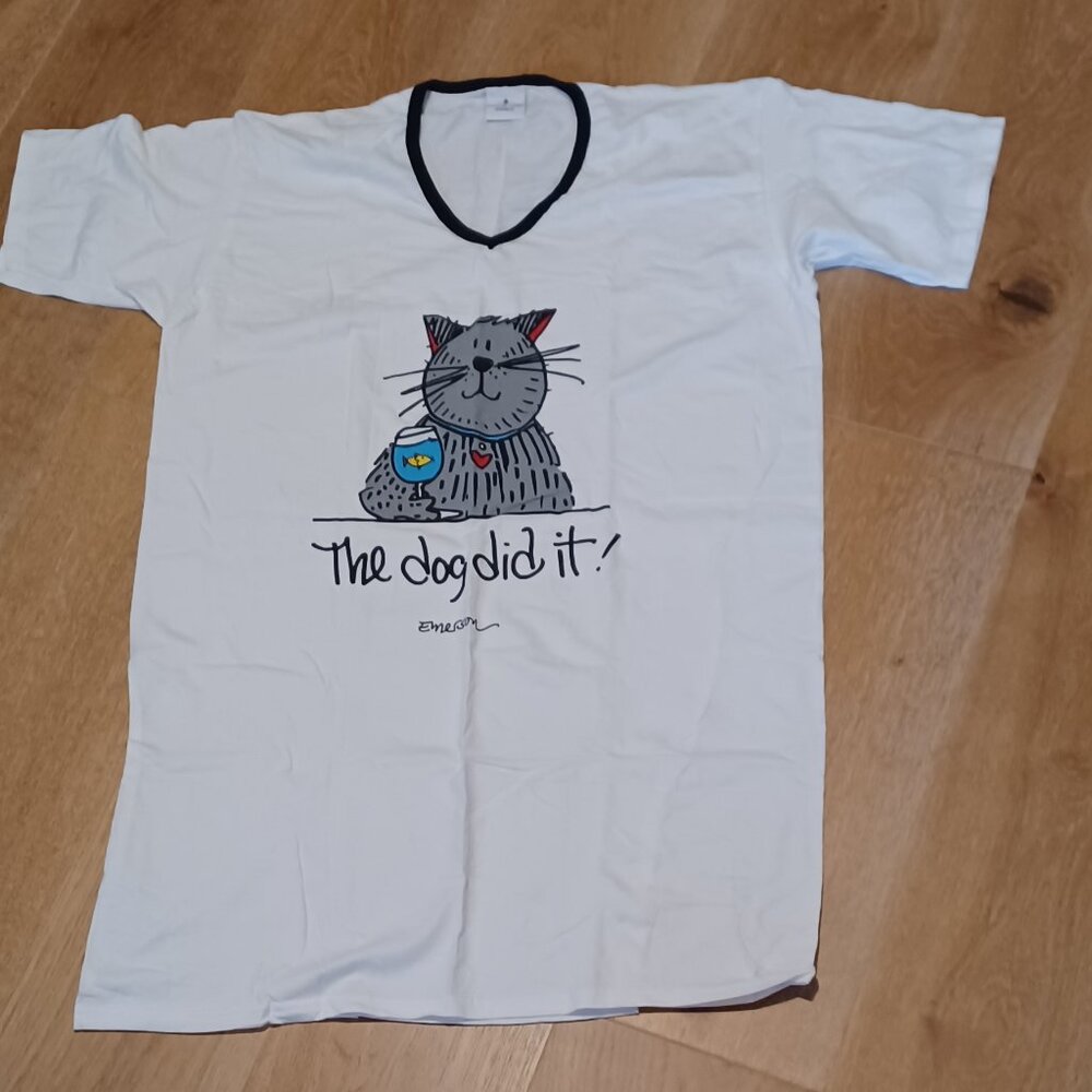 THE DOG DID IT pj t-shirt in cotton NWT